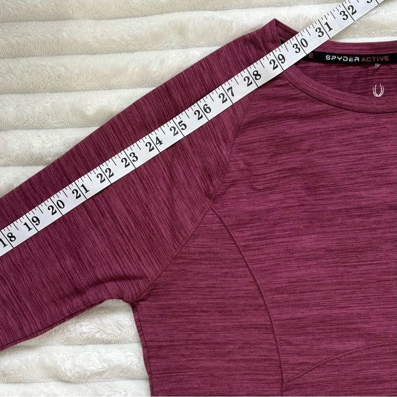 SPYDER ACTIVE Long Sleeve Top Workout Burgundy Size Medium - Picture 8 of 8